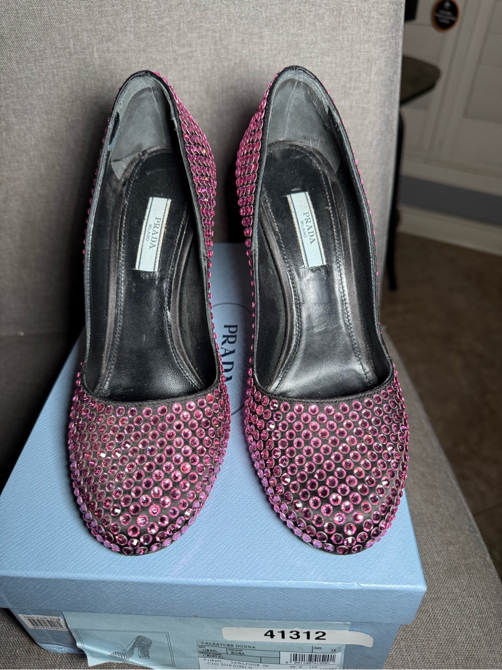 Prada Pink Crystal Calzature Donna Pumps - Picture 3 of 9